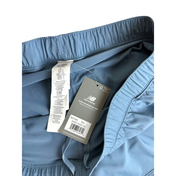 NEW BALANCE Women's 2-in 1 Sport Shorts Training Running Under Short Size L Blue - Picture 3 of 7